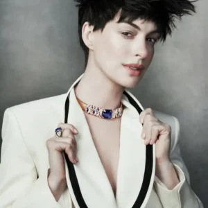 Shop Anne Hathaway Vogue China Photoshoot 2026 White Blazer