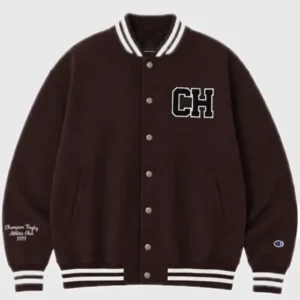Shop BTS TAEHYUNG x Champion 2026 Brown Varsity Jacket