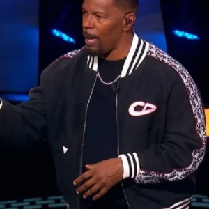 Shop Beat Shazam S08 Jamie Foxx Patterned sleeves Black Varsity Jacket For Men and Women