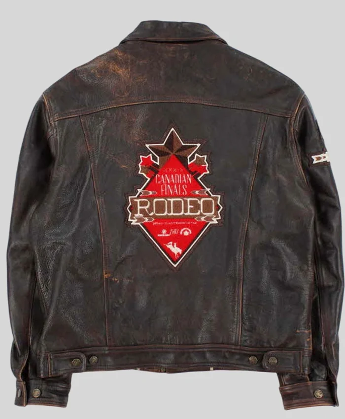 Shop Canadian Finals Rodeo Brandon Vintage Frontier Rodeo Brown Leather Jacket