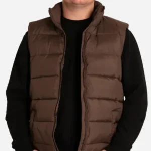 Shop Charlie The Fix 2026 Jake Choi Brown Puffer Vest For Men and Women