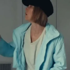 Shop Chloe Taylor The Better Sister S01 Jessica Biel Blue Hooded Jacket