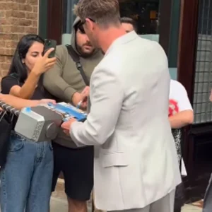 Shop Chris Hemsworth NYC Celebrating 43rd HBD Grey Blazer For Men