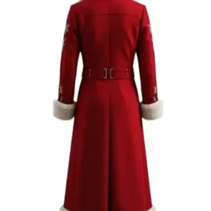 Shop Christmas Special Santa Claus Red Wool Shearling Long Coat for Men and Women
