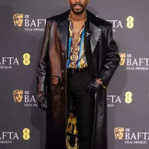 Shop Colman Domingo BAFTA Black Leather Duster Coat For Sale
