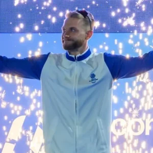 Shop Commonwealth Games 2026 Glasgow Josh Kerr White and Blue Jacket Sale