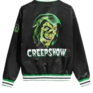 Shop Creepshow The Creep 40th Anniversary Horror Graphic Black Satin Bomber Jacket For Men and Women