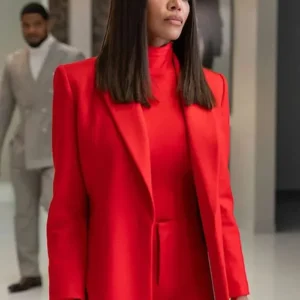 Shop Crystle Stewart Beauty in Black Mallory Red Wool Coat