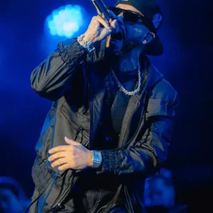 Shop Dale Mixx Festival Mexico 2026 Yandel Black Leather Jacket On Sale