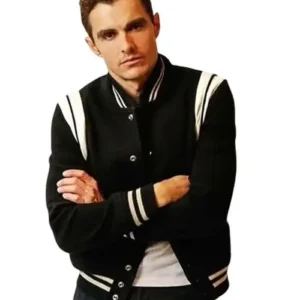 Shop Dave Franco Idiots 2026 Premiere Black Wool Varsity Jacket On Sale