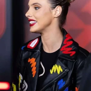Shop F1 Grand Prix Las Vegas Lele Pons Black Cropped Leather Moto Jacket Sale