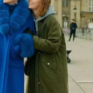 Shop Hannah Einbinder TV Series Hacks S05 Ava Daniels Green Cotton Coat