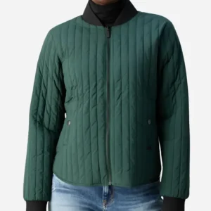 Shop Hannah Waddingham TV Series Ride or Die 2026 Green Quilted Bomber Jacket For Men and Women