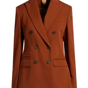 Shop Hannah Waddingham TV Series Ted Lasso S4 Rebecca Welton Brown Velvet Blazer