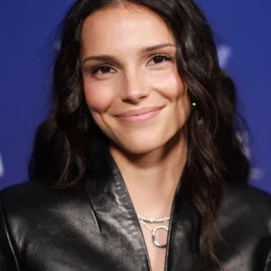 Shop Inde Navarrette D23 Disney Fan Event 2026 Black Cropped Leather Jacket On Sale
