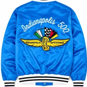 Shop Indianapolis Motor Speed 70’s Blue Satin Jacket For Men and Women