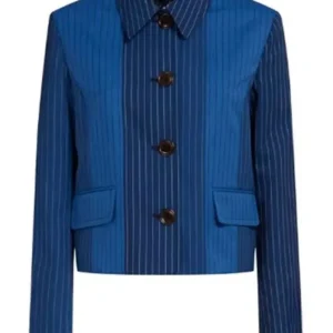 Shop Kendall White Next Gen NYC S02 Blue Stripe Blazer Jacket On Sale