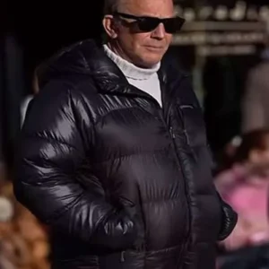 Shop Kevin Costner John Dutton 150th Black Puffer Hooded Puffer Jacket For Sale