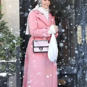 Shop Kristin Davis TV Series And Just Like That S02 Charlotte York Pink Wool Coat On Sale
