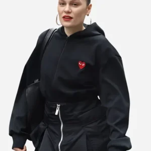 Shop London Capital Breakfast Jessie J Red Heart and Black Hoodie For Sale