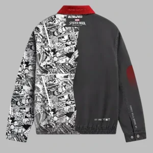 Shop Marvel 2026 Movie Spider Man Brand New Day Peter Parker Grey Est 1962 Work Jacket
