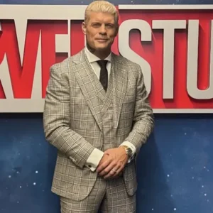 Shop Marvel Studios 2026 Cody Rhodes Grey Plaid Check Suit On Sale