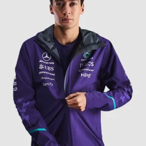 Shop Mercedes-AMG F1 2026 Vanda Bloom Purple Team Rain Jacket On Sale