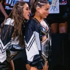 Shop Mexico Grand Slam NXT Match WWE Star Kendel grey Black and White Jacket