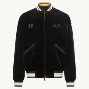 Shop Moncler x Fragment Yūgō Embroidered Souvenir Black Bomber Jacket