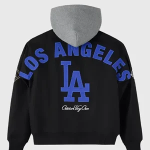 Shop OVO Los Angeles Dodgers Insulated Twill Black Hooded Bomber Jacket For Men and Women