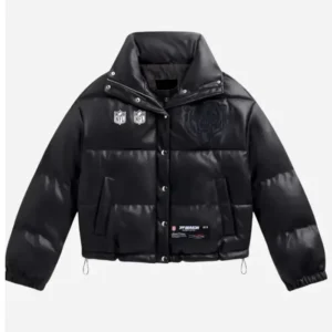 Off Season Chicago Bears Black Leather Quilted Puffer Jacket For Men and Women