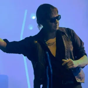 Shop Outside Lands 2026 Performance The Strokes Black Leather Vest For Sale