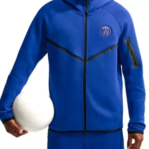 Shop Paris Saint Germain Ferran Torres Blue Full-Zip Hooded Jacket For Men and Women