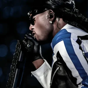 Shop Playboi Carti The Weeknd 2026 Wembley Stadium Blue and White Leather Jacket On Sale