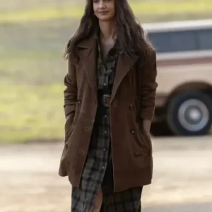 Shop Poorna Jagannathan 2026 TV Series Lanterns Zoe Macon Brown Trench Coat On Sale