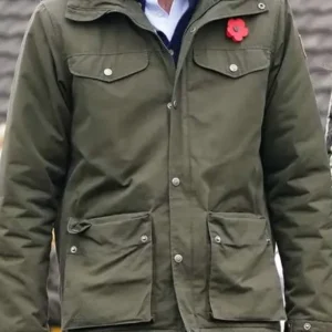 Shop Prince William Scotland Olive Green Hooded Utility Field Jacket For Sale