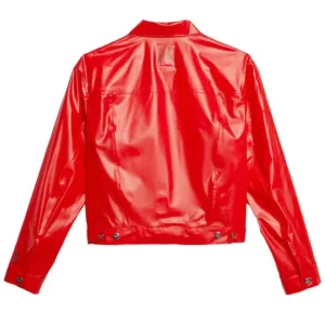 Shop Project Runway S22 Christian Siriano Red Leather Jacket