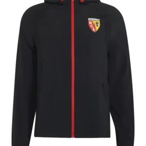 Shop RC Lens 2026 Yannick Cahuzac Hooded Black Full-Zip Jacket For Men and Women
