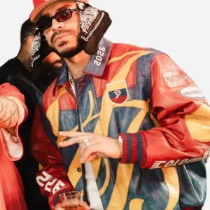 Shop Ryan Castro Comuna 13 Medellin 2026 Red Leather Jacket