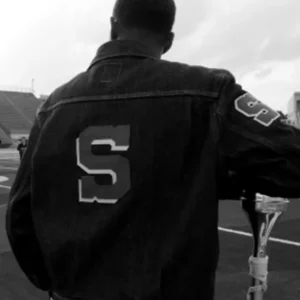 Shop SU x Gap Human Jukebox Dark Blue Denim Jacket On Sale