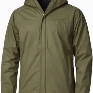 Shop TV Series Outer Banks Season 5 John B Routledge Olive Green Hooded Rain Jacket On Sale