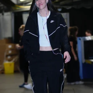 Shop Team Indiana fever Caitlin Clark Black Satin Jacket For Men and Women