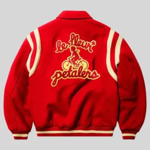 Shop Tyler The Creator GOLF le FLEUR Petalers Red Wool Varsity Jacket For Men and Women