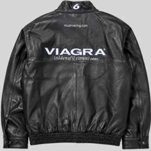 Shop Vintage Drake Viagra Racing Black Leather Jacket