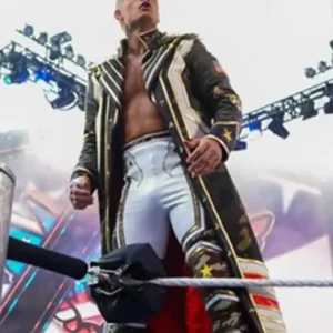 Shop WWE SummerSlam 2026 Minnesota Cody Rhodes Black Leather Trench Coat