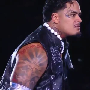 Shop WWE Zilla Fatu NXT 2026 Black Leather Vest