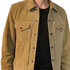 Shop Wes Bentley Jamie Dutton Brown Trucker Suede Leather Jacket