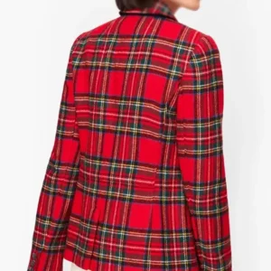 Shop Women Christmas Red Plaid Blazer For Sale