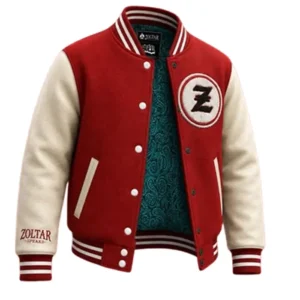 Shop Zoltar Make Your Wish Red and White Varsity Jacket On Sale