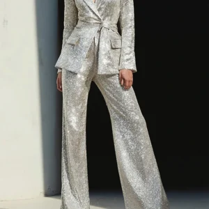 Sparkly Women Sequins Prom Suit